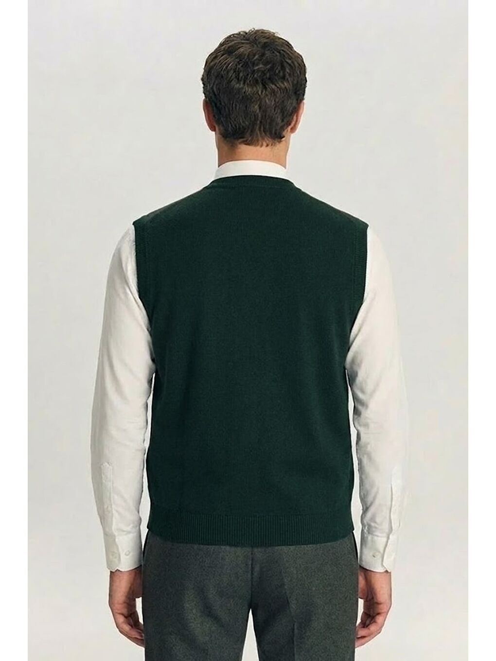 Giotelli Yeşil Triko Yelekli Sivri Yaka 6 Drop Düğmeli Tam Astarlı Erkek Takım Elbise-3