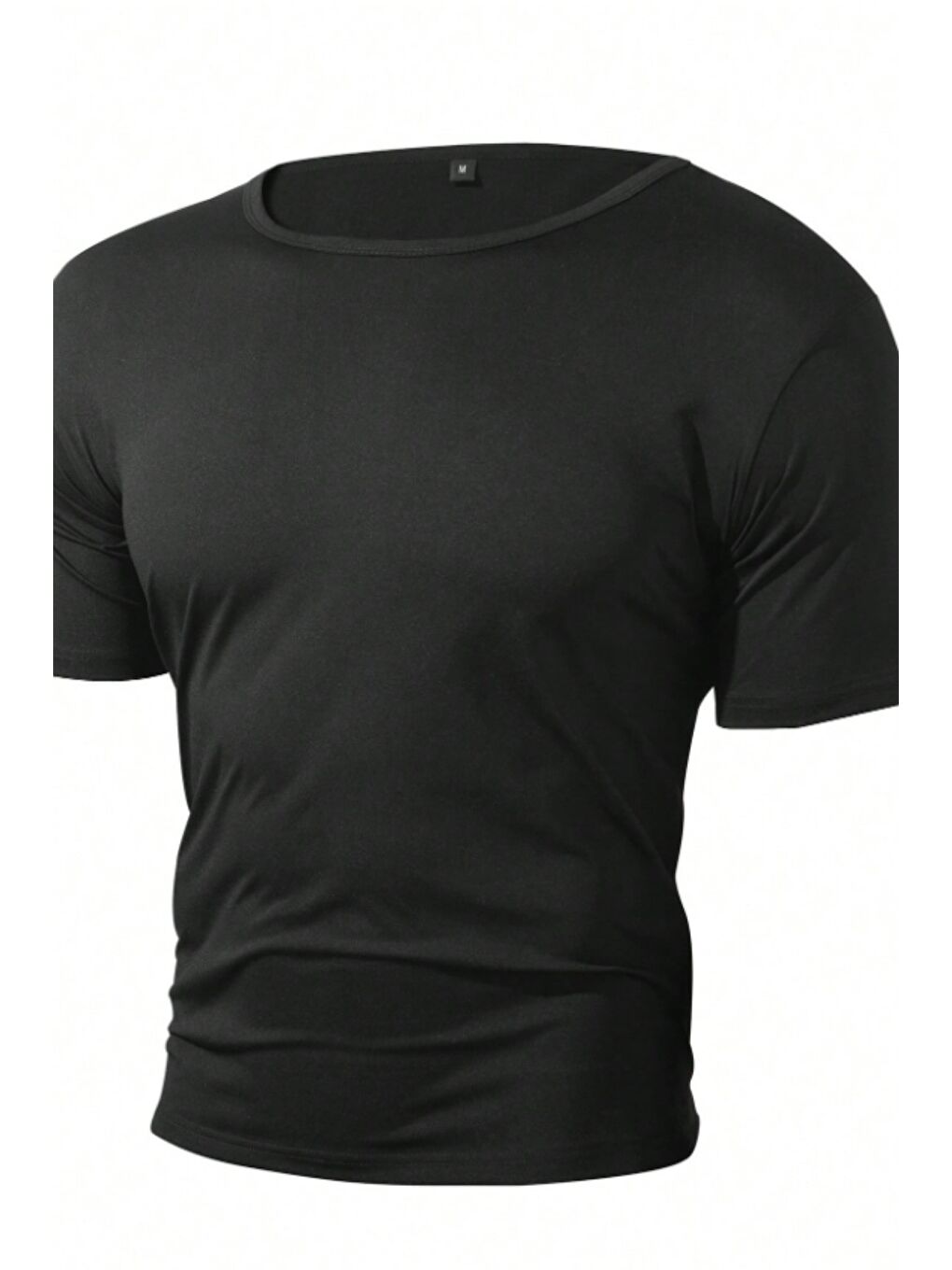 Siyah Erkek Oversize Tişört Bisiklet Yaka Basic Salaş Kesim Günlük Casual Rahat Yazlık T-Shirt-1