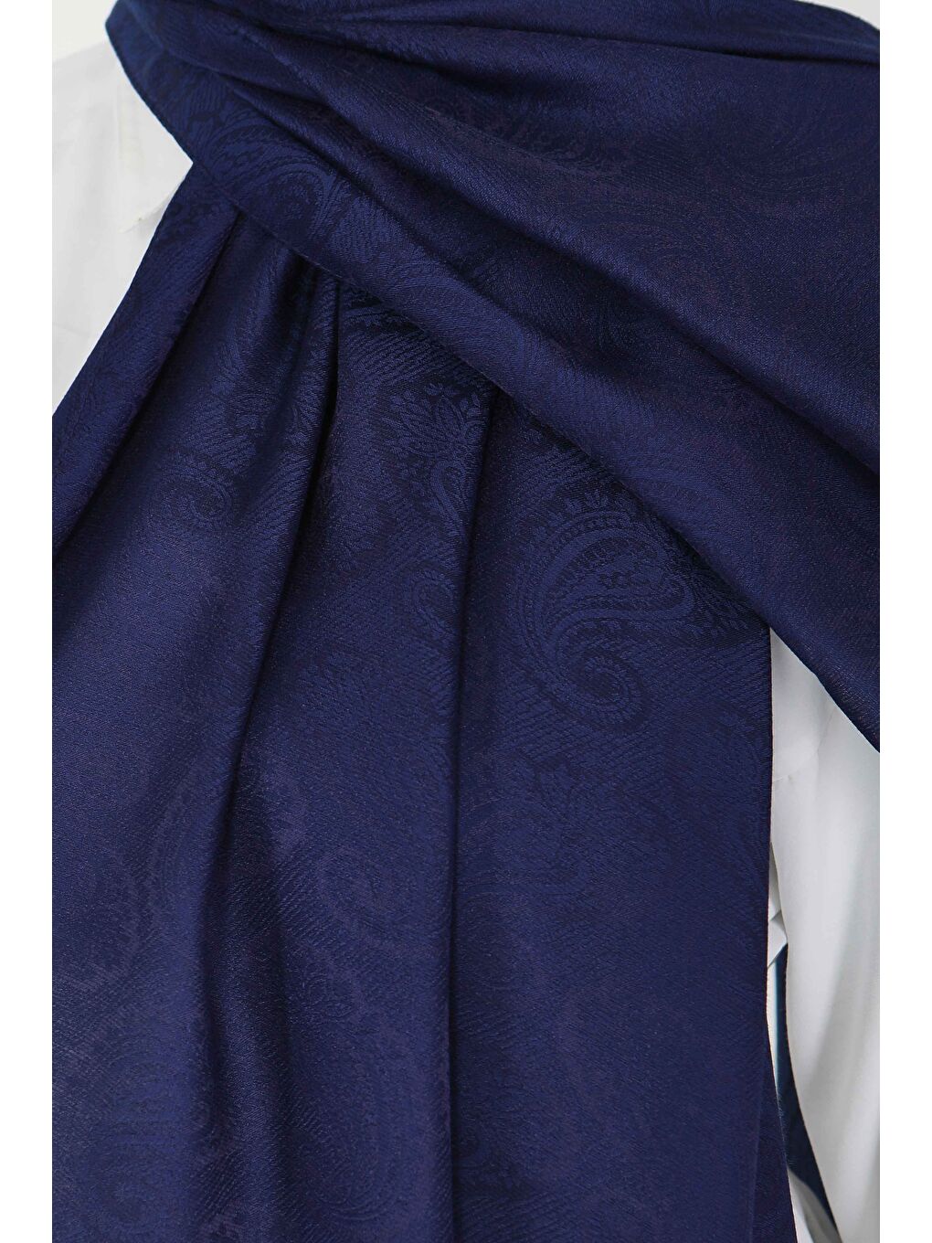 Vintage Monagram Şal Lacivert - 27593-3