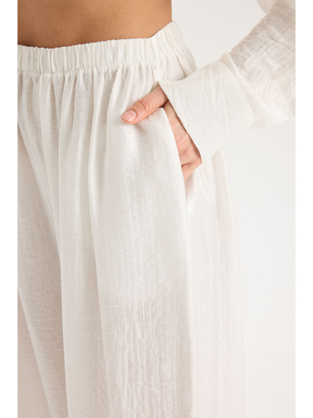 Hunter Rahat Kalıp Ekru Pantolon-6