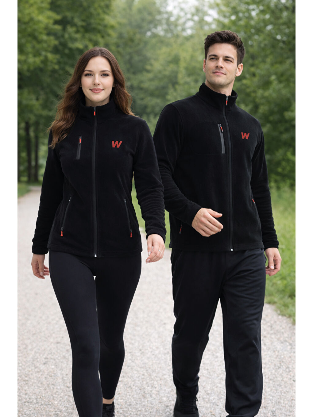 Siyah Premium Kadın Tam Cepli Fermuarlı Outdoor Spor Polar Ceket-2