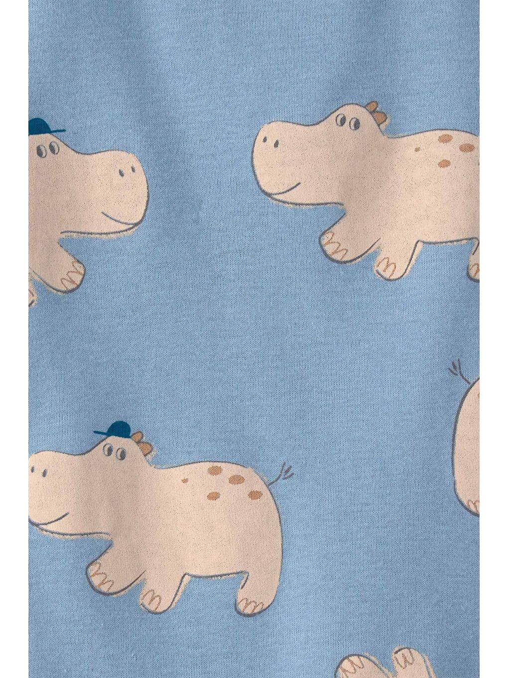 Erkek Bebek Kısa Tulum 3 Ay-24 Ay Mavi-1