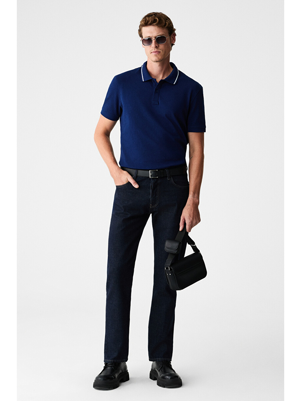 Rhodes Erkek Lacivert Polo Yaka T-shirt