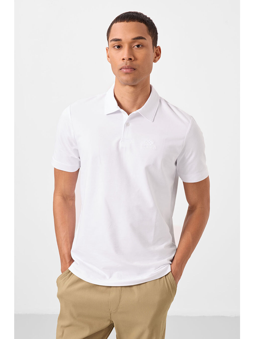 Standart Fit Basic Polo Yaka 3'lü Paket Siyah-Beyaz-Buz Mavi Erkek Tişört 87748-3