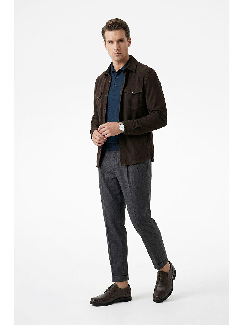 Kahverengi Erkek TÜTÜN KAHVE Bağcıklı Hakiki Deri Klasik Ayakkabı-2