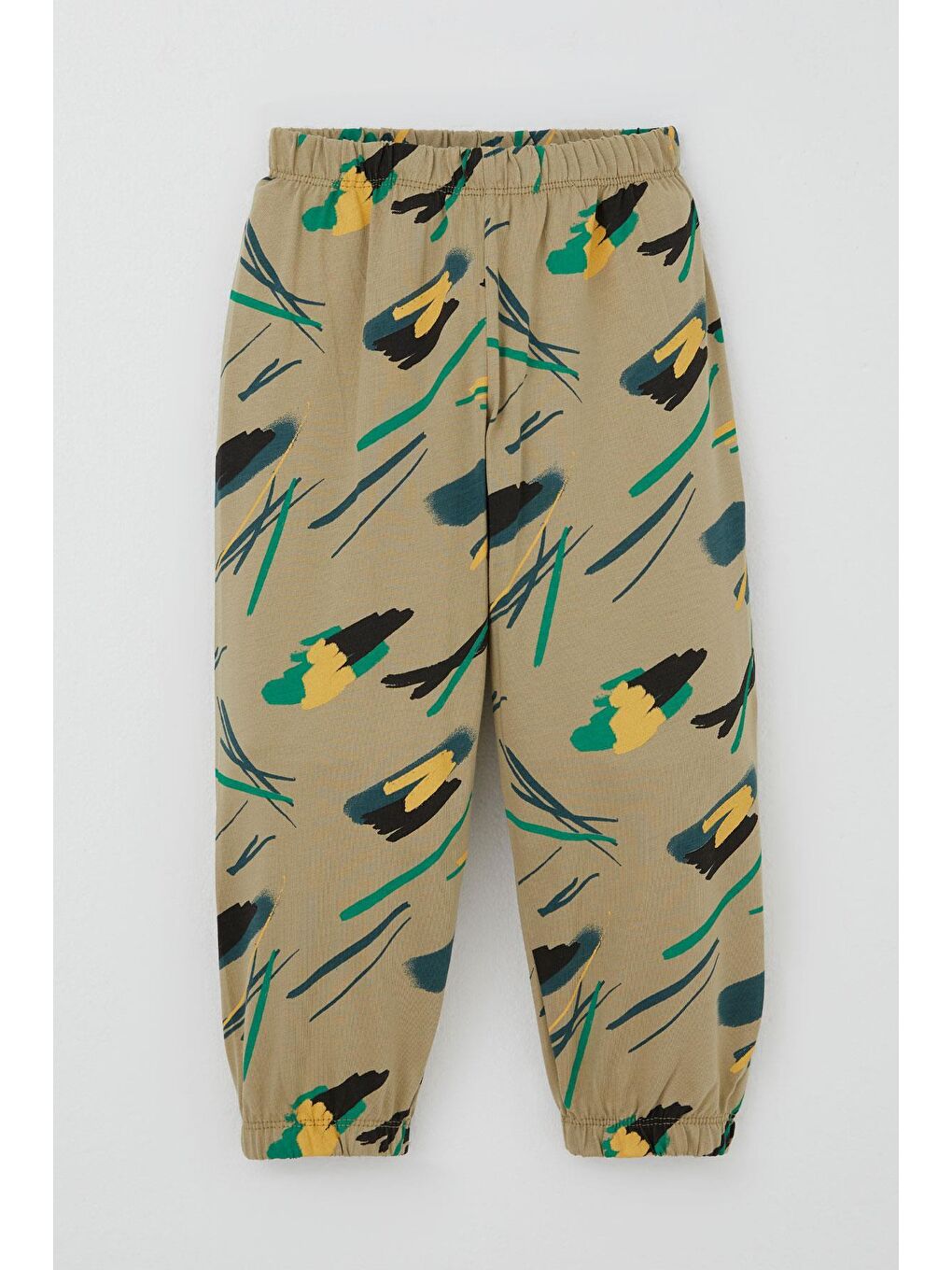 Erkek Bebek Pijama Takımı Renkli Fırça Vuruşu Haki Yeşil (9 Ay-3 Yaş)-3