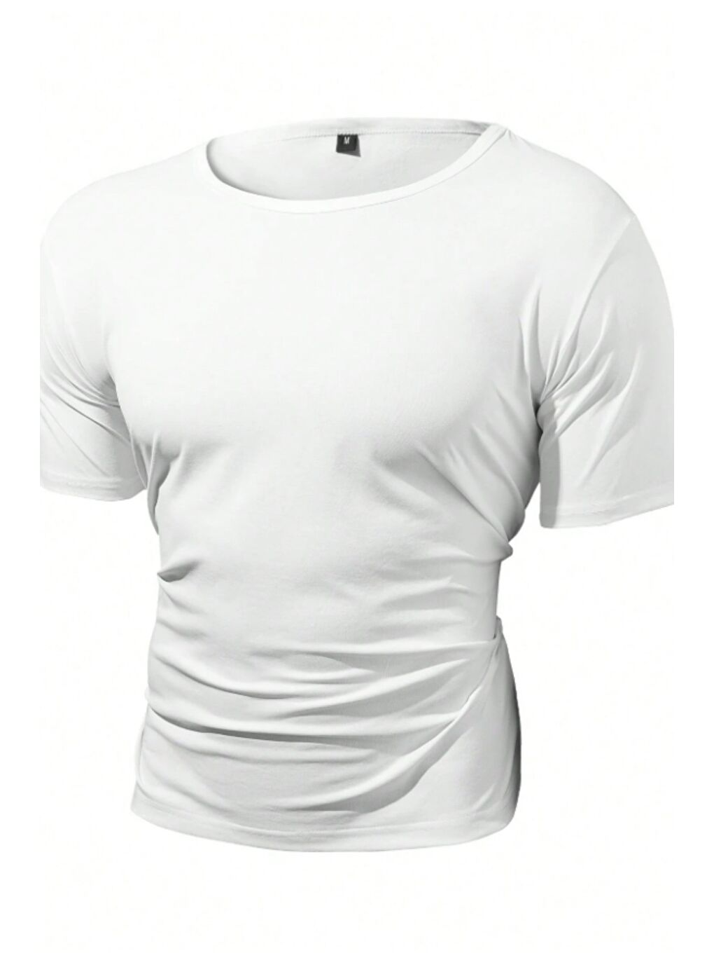 Beyaz Erkek Oversize Tişört Bisiklet Yaka Basic Salaş Kesim Günlük Casual Rahat Yazlık T-Shirt-1