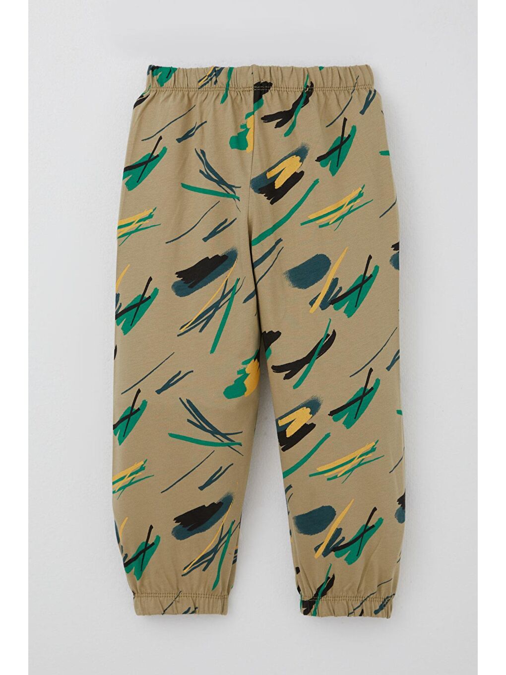 Erkek Bebek Pijama Takımı Renkli Fırça Vuruşu Haki Yeşil (9 Ay-3 Yaş)-5