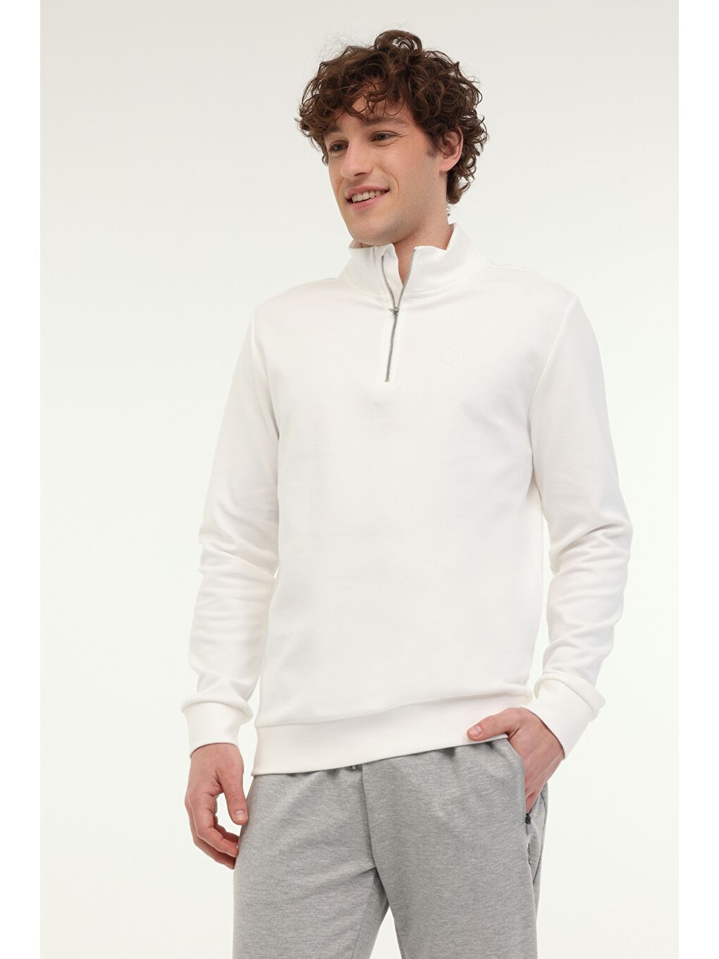 Bej Ekru Erkek Sweatshirt