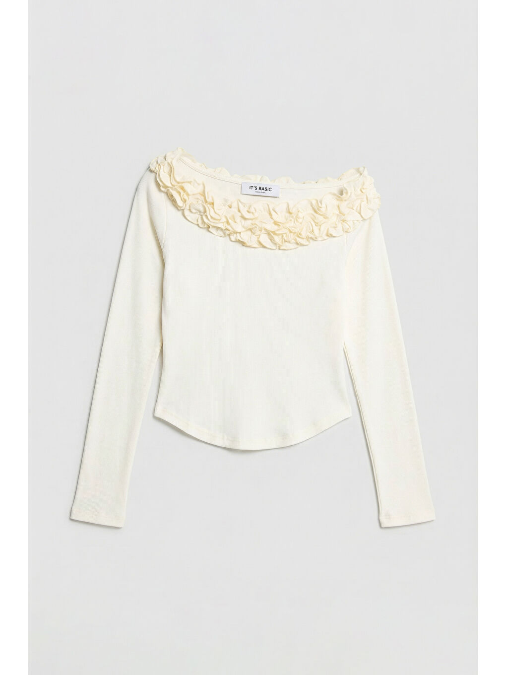 Kadın Ekru Sarı w5 Organik Pamuk Kumaş Tek Kol ve Gül Detaylı Tasarım Bluz-1