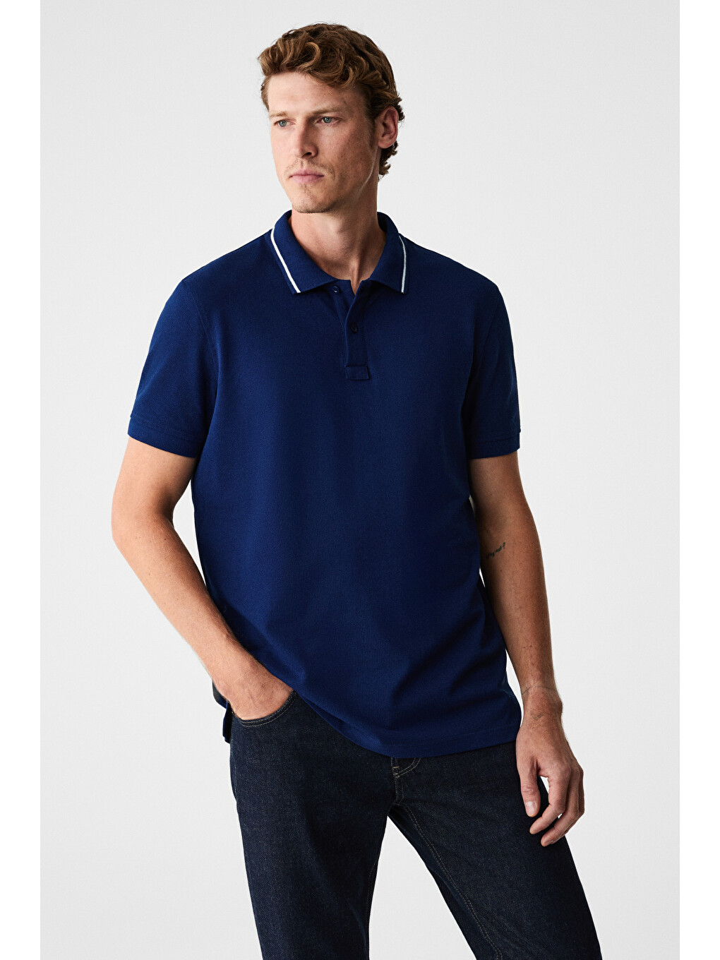 Rhodes Erkek Lacivert Polo Yaka T-shirt-2
