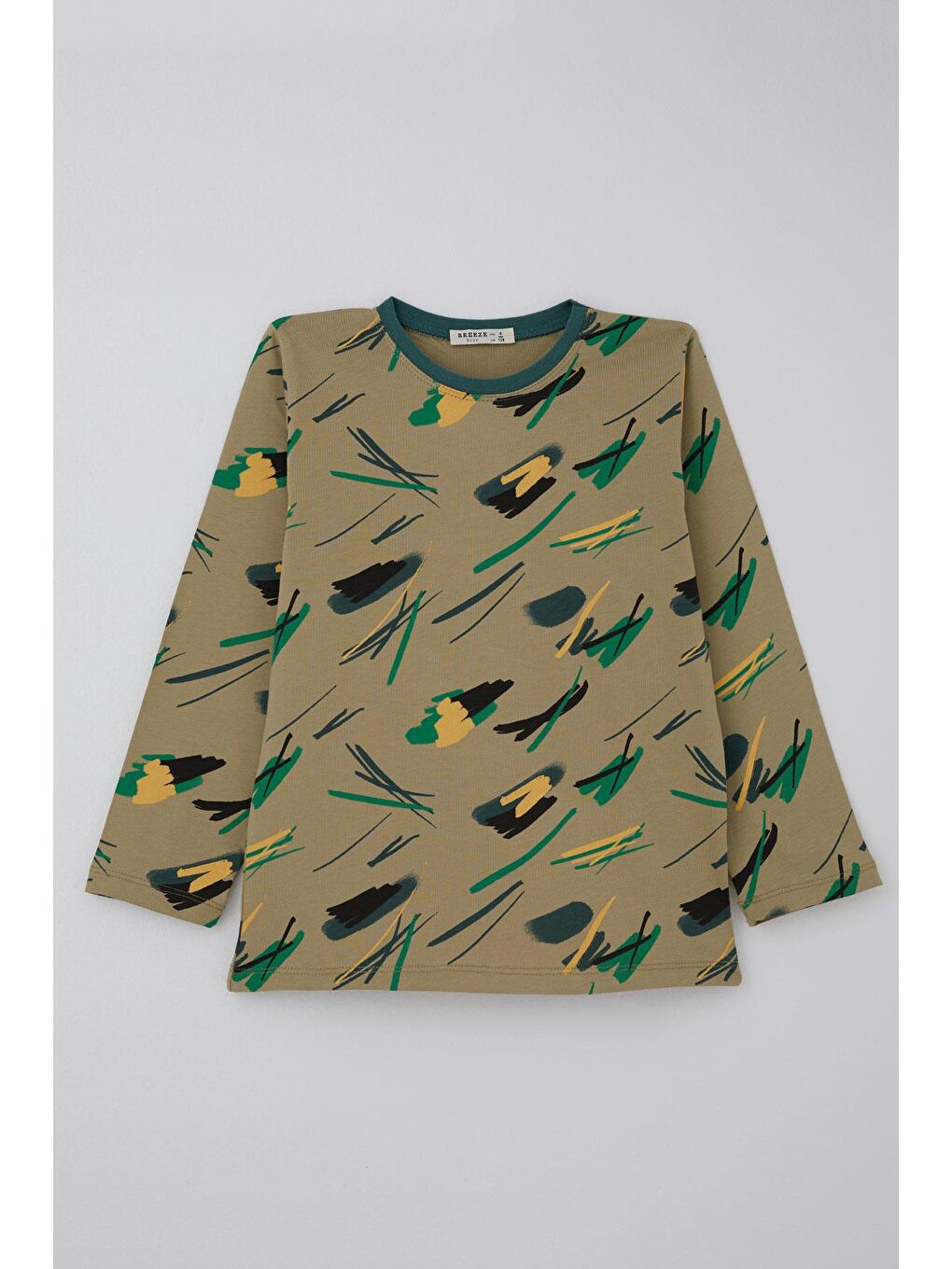 Erkek Çocuk Pijama Takımı Uykucu Fırça Haki Yeşil (4-8 Yaş)-1