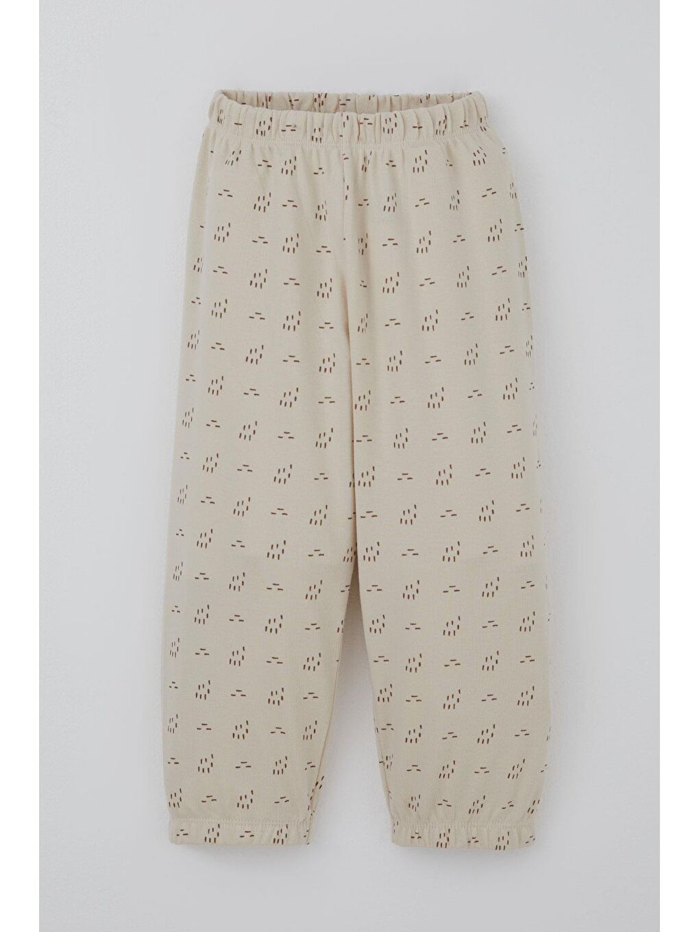 Erkek Bebek Pijama Takımı Desenli Beli Lastikli Bej (9 Ay-3 Yaş)-3