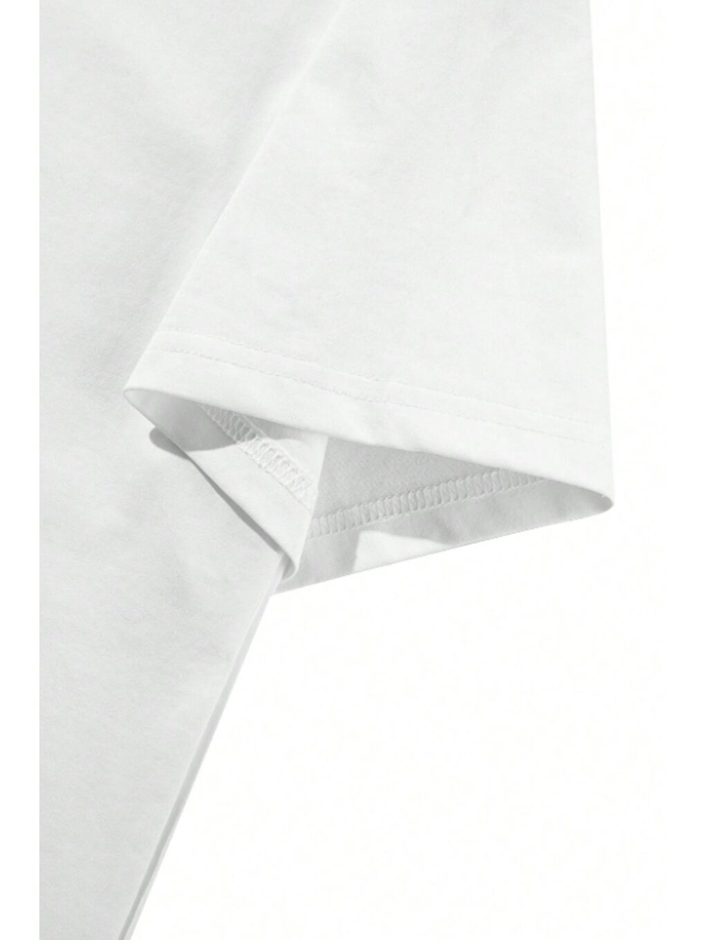 Beyaz Erkek Oversize Tişört Bisiklet Yaka Basic Salaş Kesim Günlük Casual Rahat Yazlık T-Shirt-4