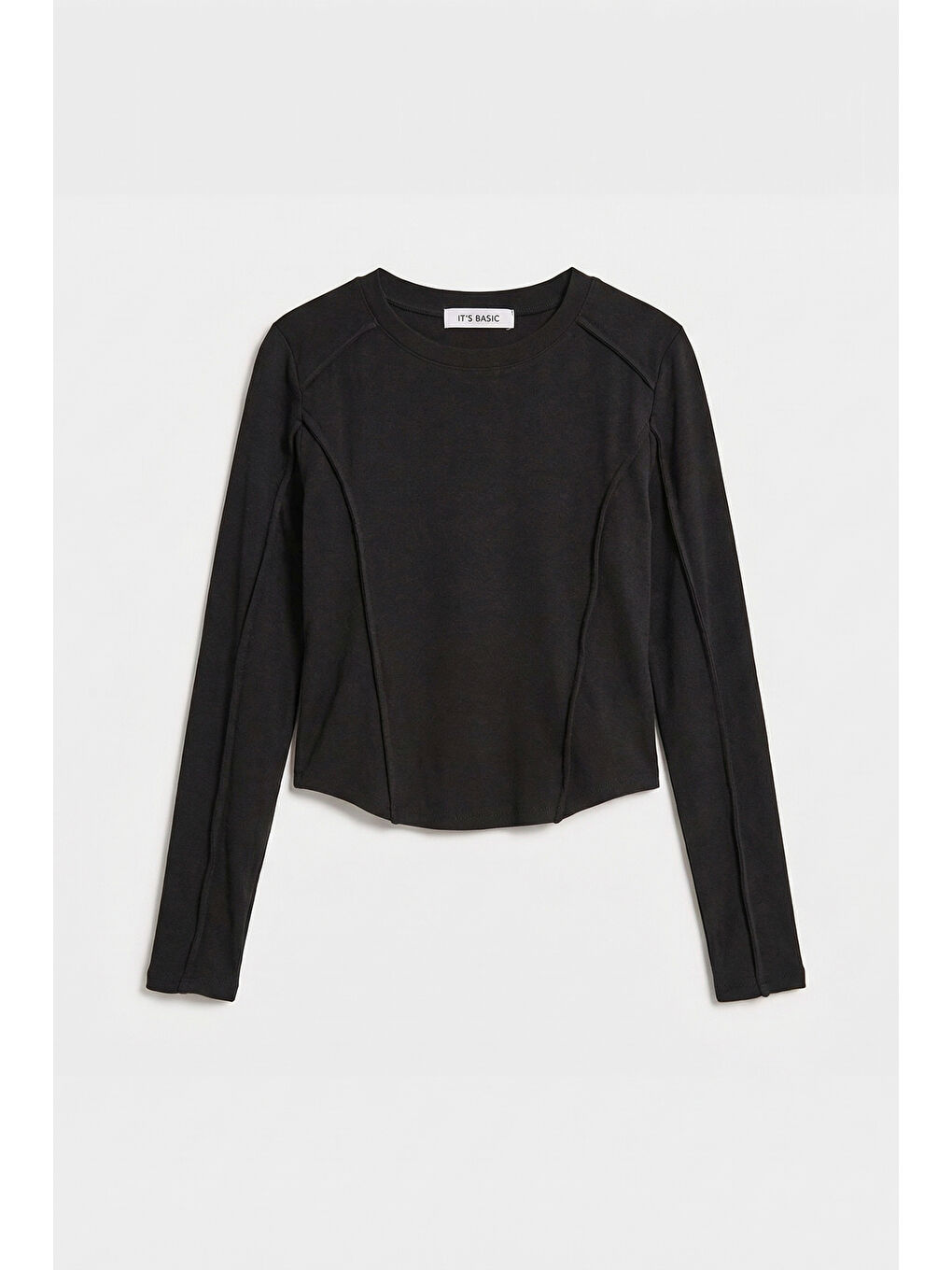 Kadın Siyah Renk w5 Organik Kumaş Crop Fit Body-2