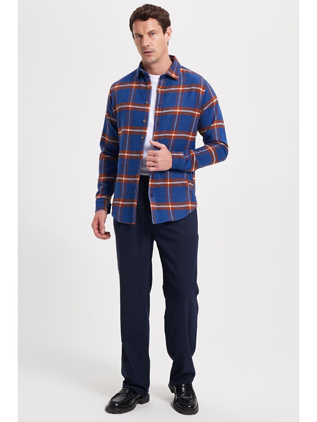 Karışık Erkek Slim Fit Dar Kesim Kareli Kışlık Oduncu Gömlek-2