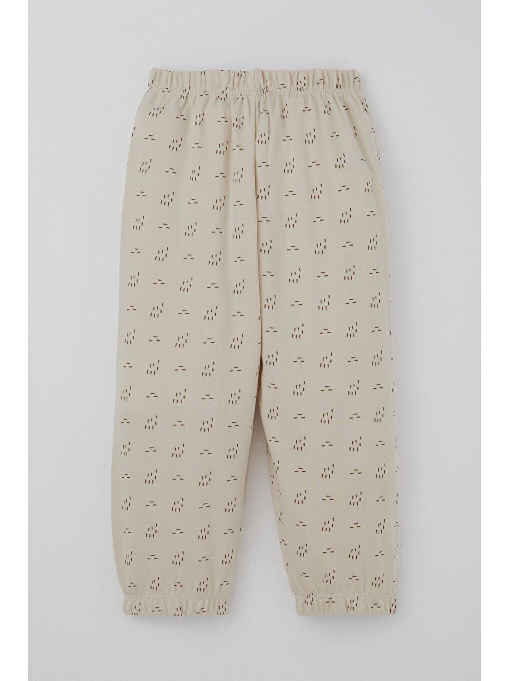 Erkek Bebek Pijama Takımı Desenli Beli Lastikli Bej (9 Ay-3 Yaş)-5