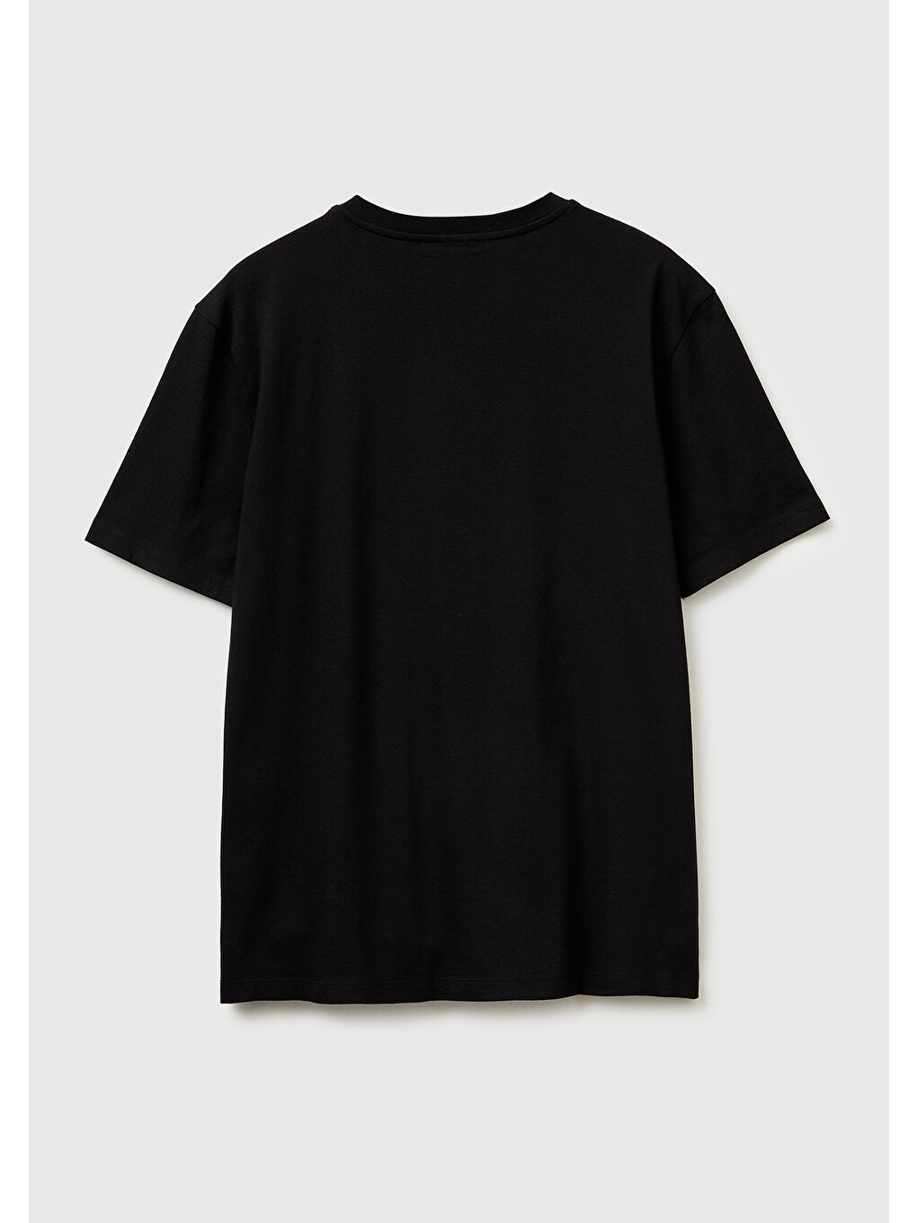 Erkek Siyah  %100 Pamuk Logo Baskılı Regular Fit Bisiklet Yaka T-Shirt-1