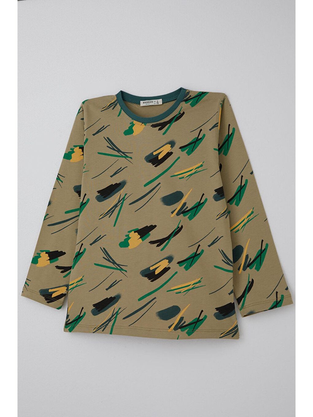 Erkek Çocuk Pijama Takımı Uykucu Fırça Haki Yeşil (4-8 Yaş)-5