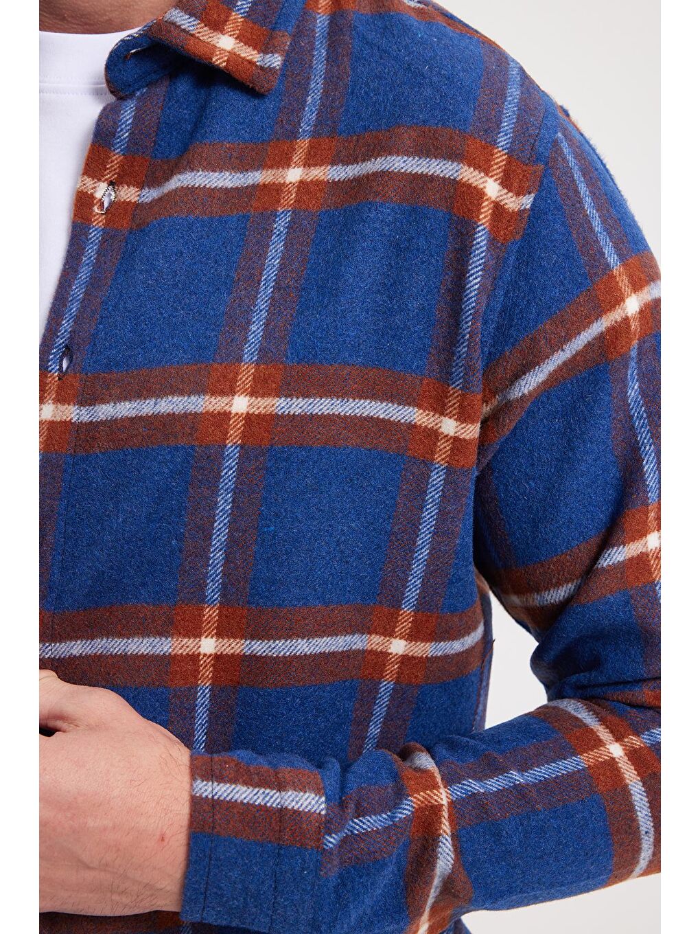 Karışık Erkek Slim Fit Dar Kesim Kareli Kışlık Oduncu Gömlek-3