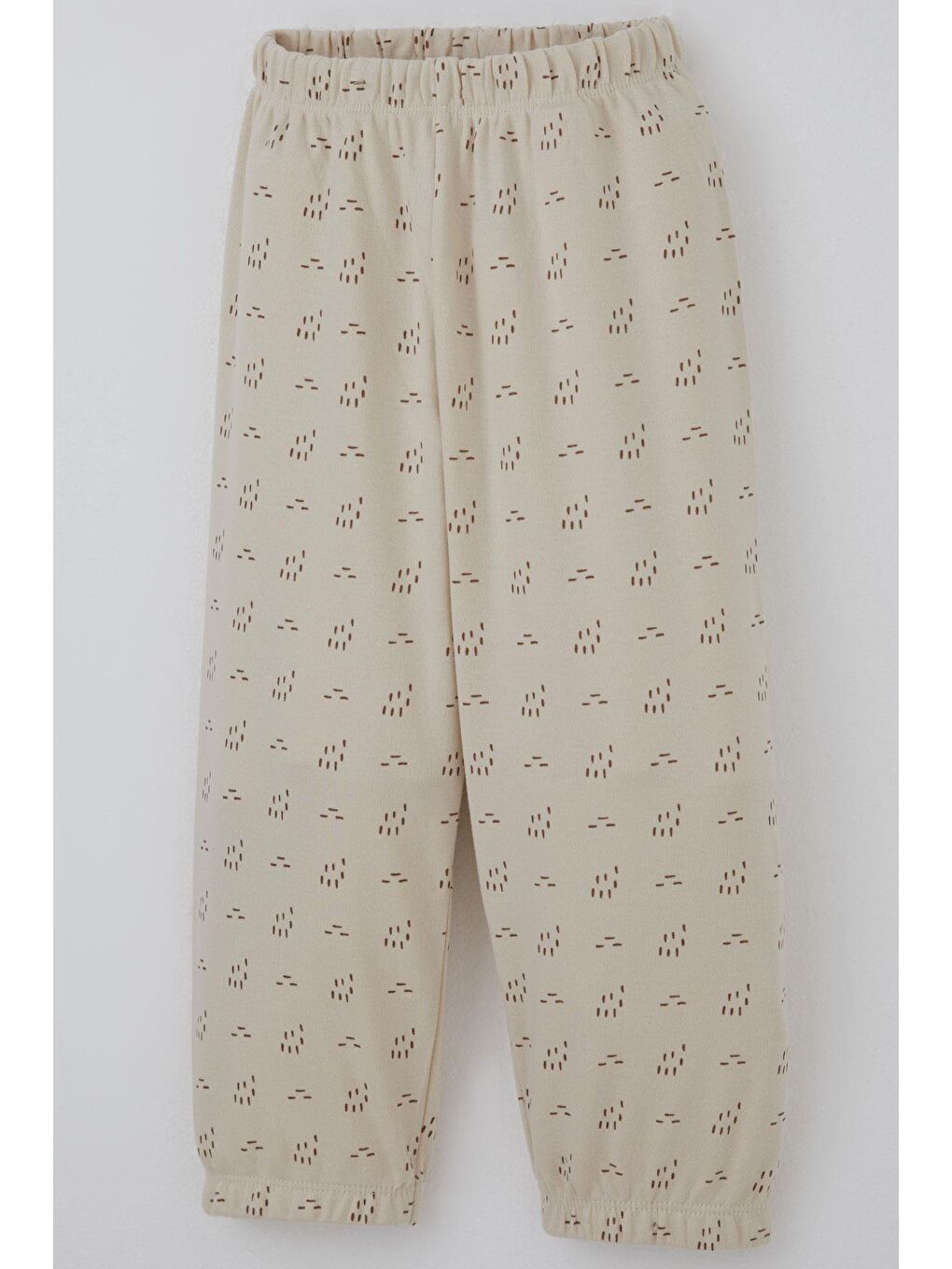 Erkek Bebek Pijama Takımı Desenli Beli Lastikli Bej (9 Ay-3 Yaş)-7