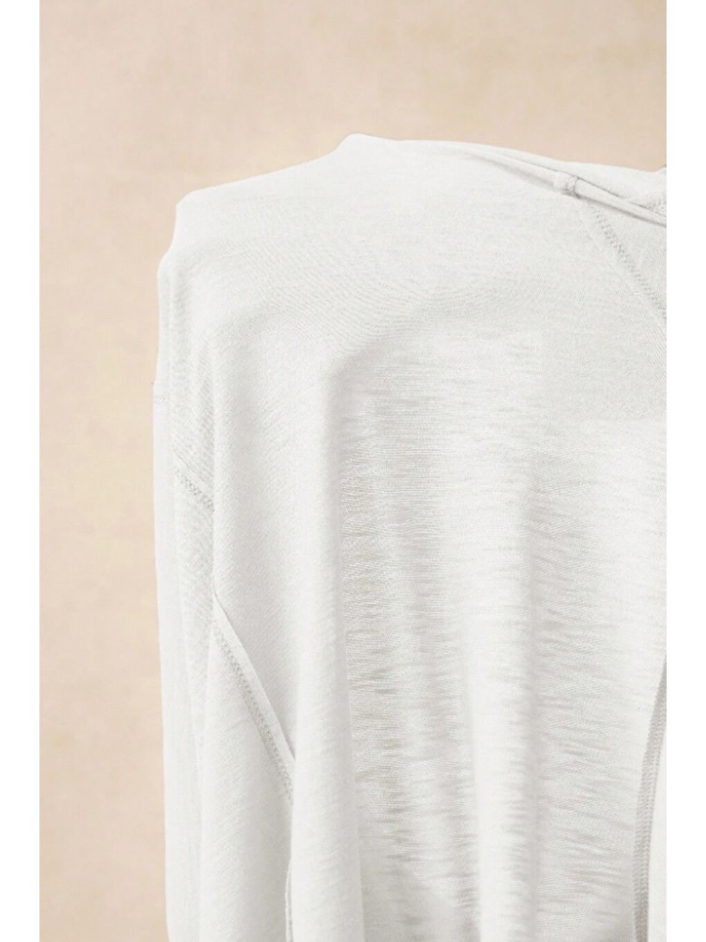 Beyaz Kadın Lacivert Oversize-Salaş V Yaka Basic Tişört-7