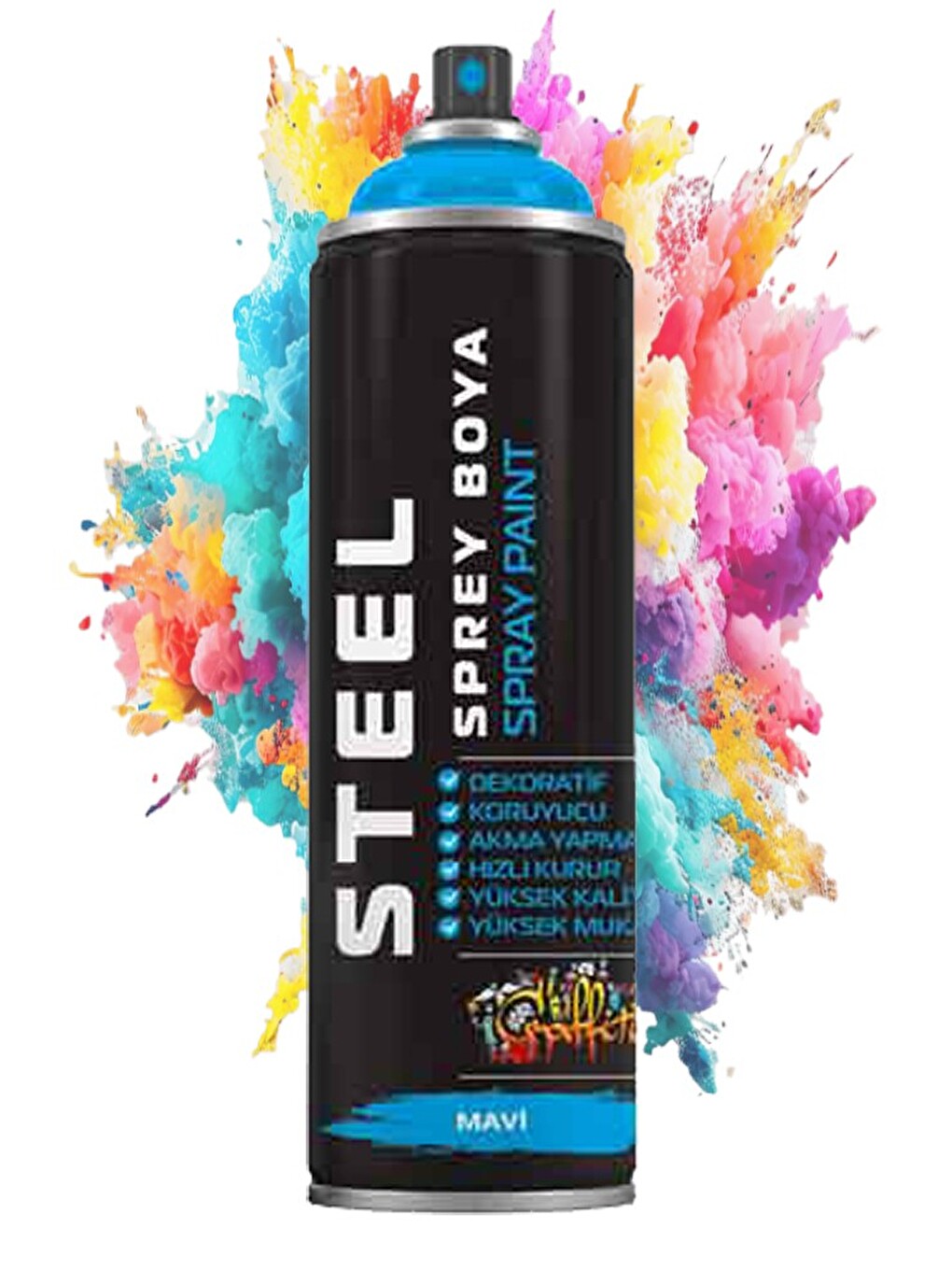 Sprey Boya 200 Ml 1 Adet Hızlı Kuruyan Renkli Profesyonel Ahşap Plastik Demir Metal Cam Porselen Duv
