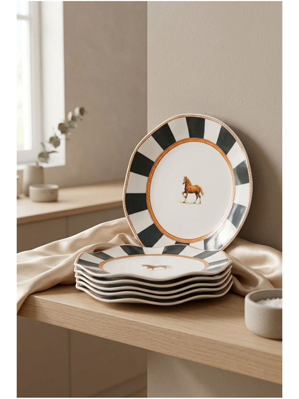 Beyaz Natural 6 Parça Pasta Takımı-3