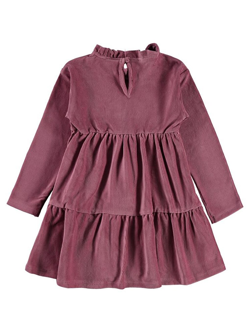 Girls Katlı 6-9 Yaş Elbise - Pembe 6-7 Yaş-1