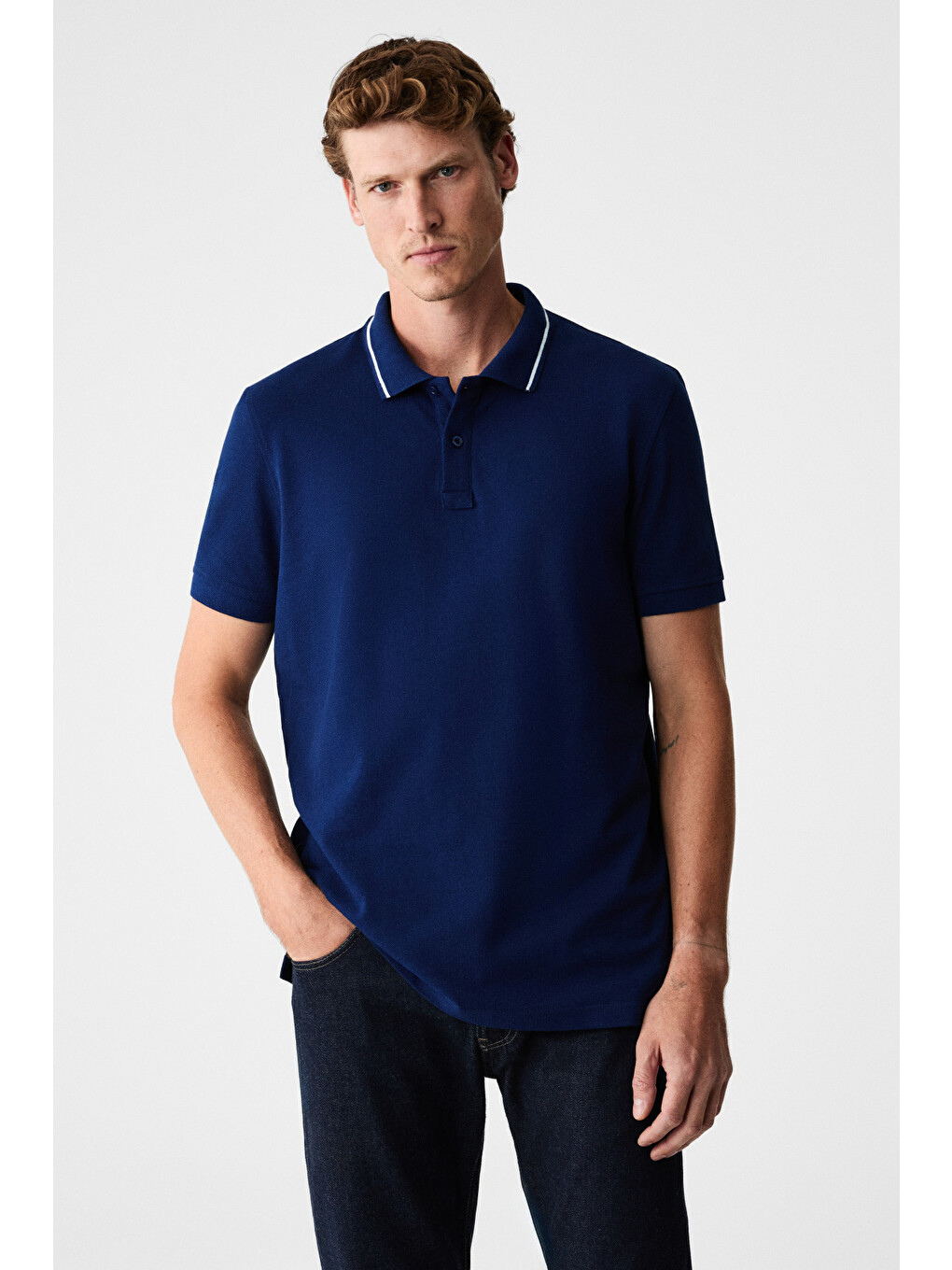 Rhodes Erkek Lacivert Polo Yaka T-shirt-4