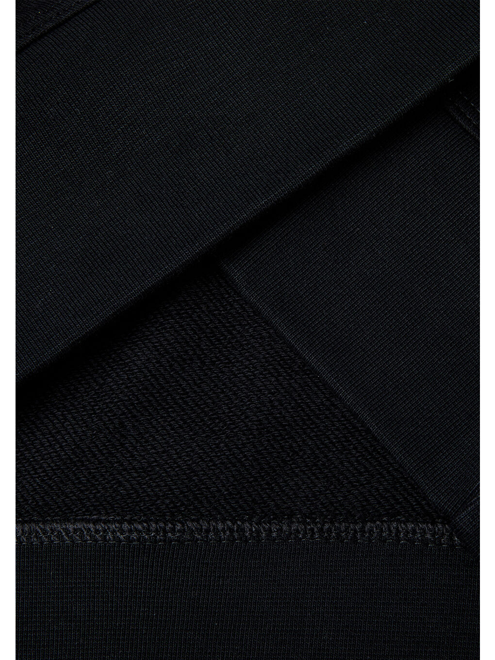 Kadın Siyah %100 Pamuk Ribana Detaylı Bisiklet Yaka Sweatshirt-4