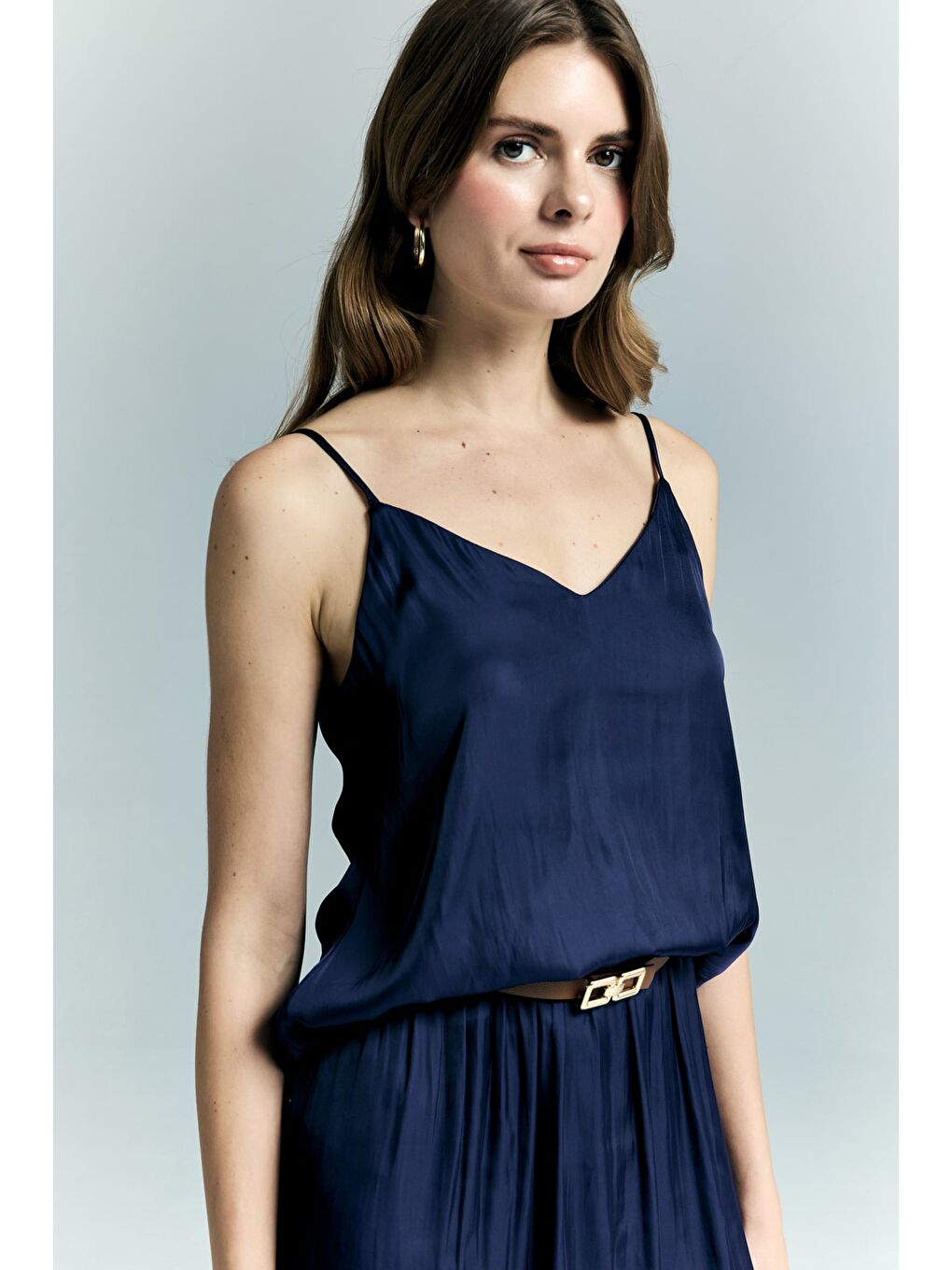 Tosca Askılı Bluz - Lacivert-4