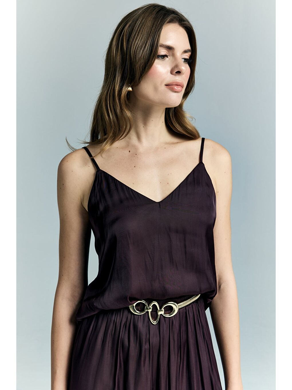 Tosca Askılı Bluz - Bordo