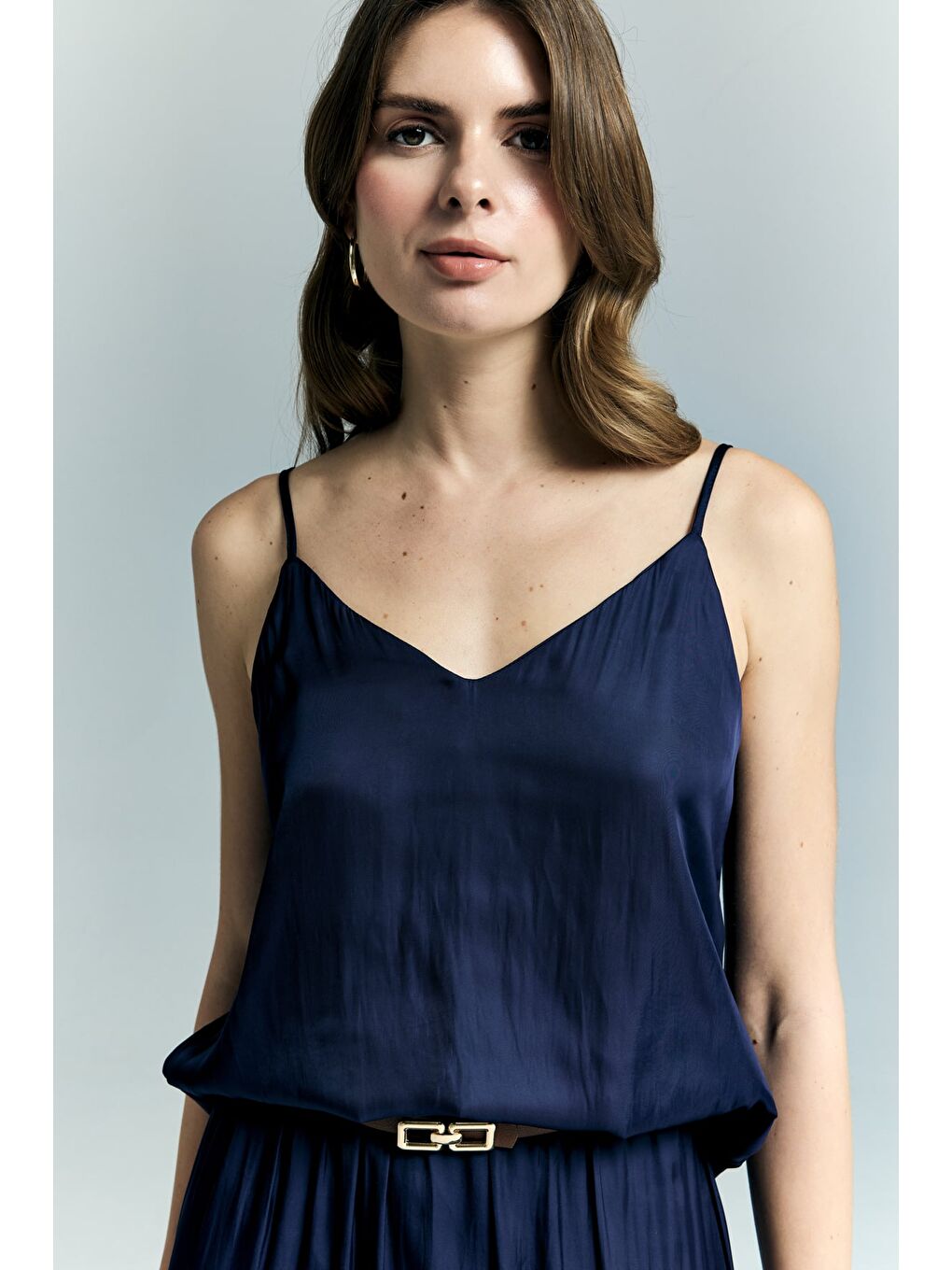 Tosca Askılı Bluz - Lacivert-5