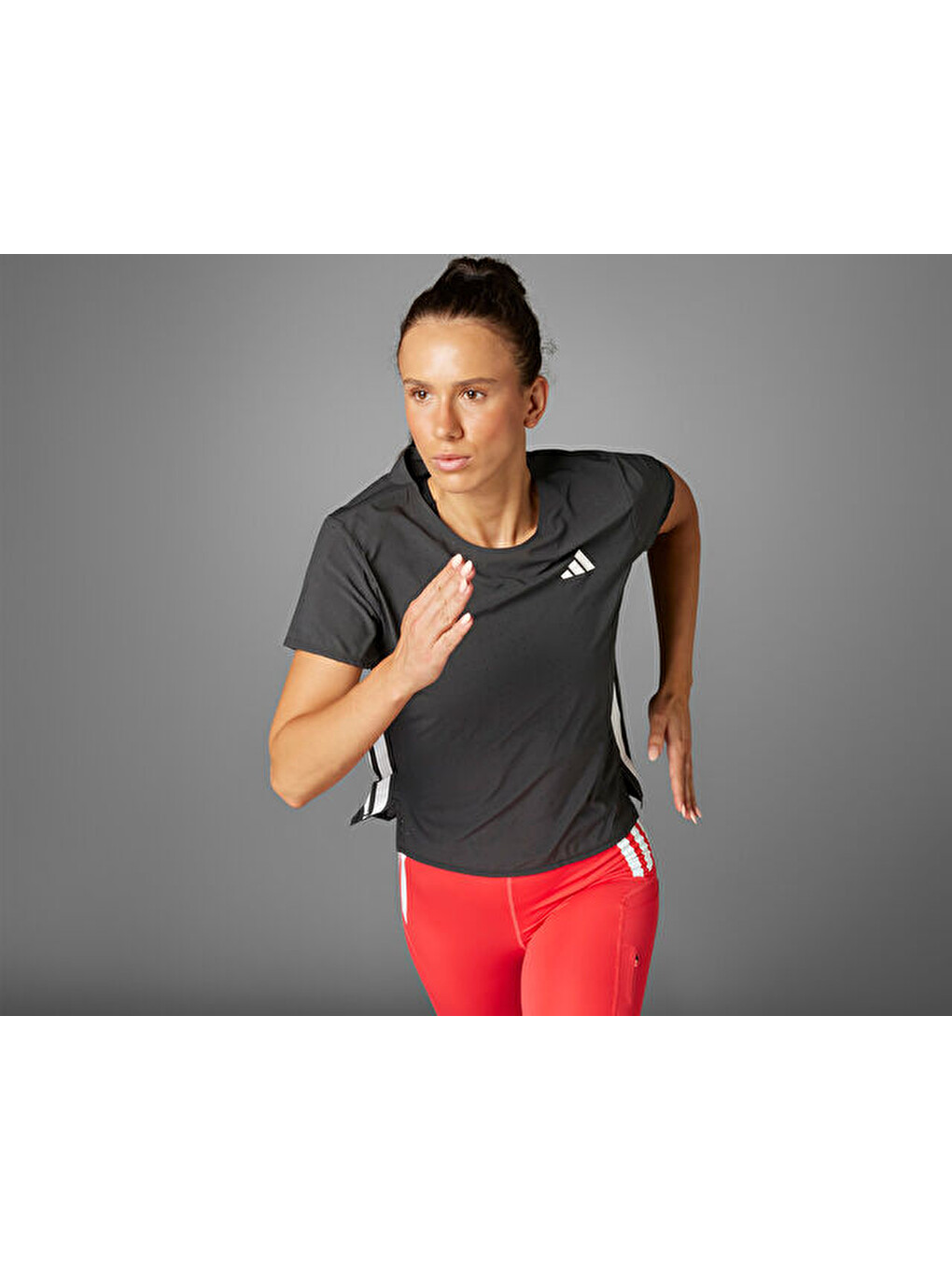 Adizero Tee W Kadın Koşu Tişörtü Jf3480 Siyah-6