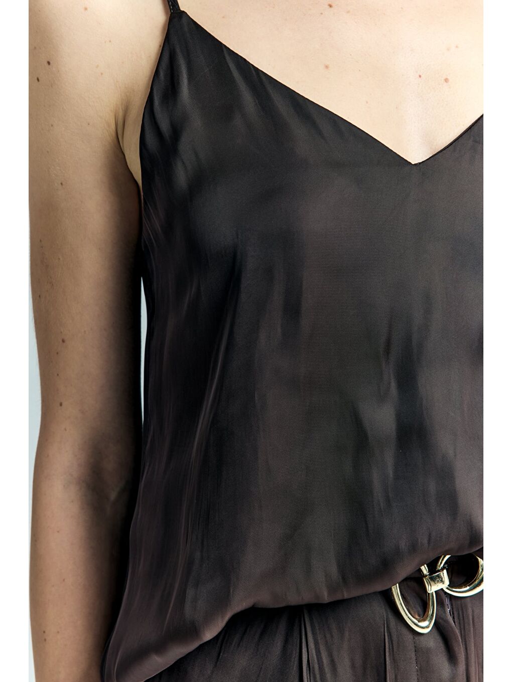 Kahverengi Tosca Askılı Bluz - Kahve-6