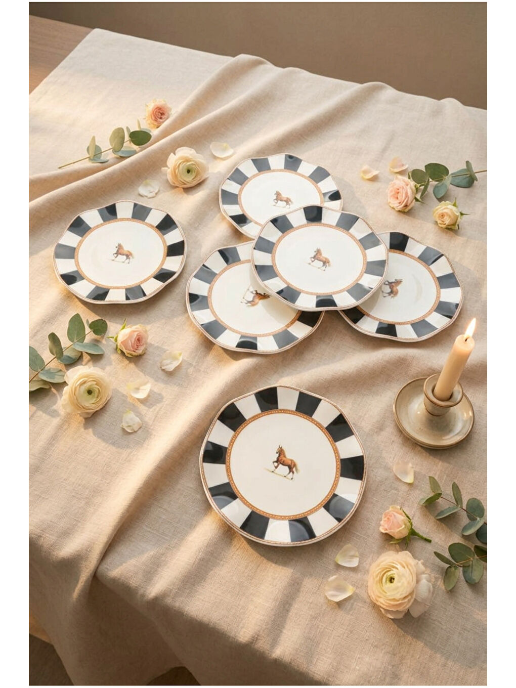 Beyaz Natural 6 Parça Pasta Takımı-5