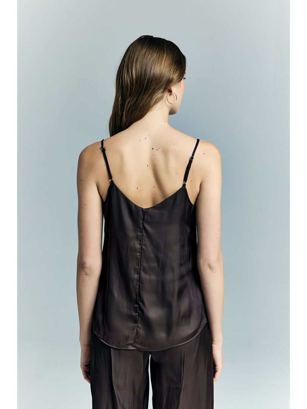 Kahverengi Tosca Askılı Bluz - Kahve-7