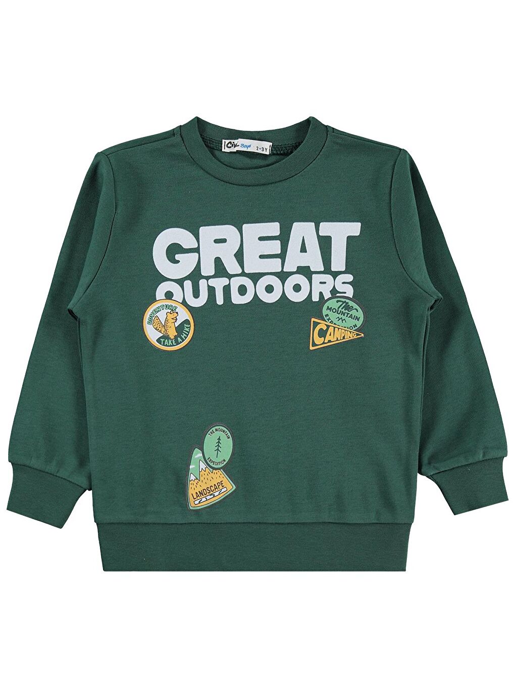 Boys Erkek Çocuk Great Baskılı 2-5 Yaş Sweatshirt - Yeşil