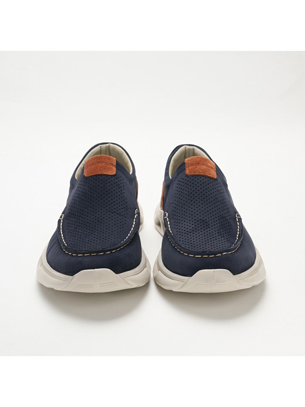 Lacivert Erkek Sneaker OG-2413 018-137 Laci Nubuk-Turuncu Dana Süet-2