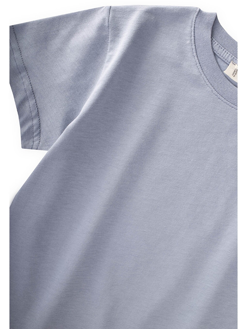 Etiket Detaylı T-shirt 2-10 Yaş Mavi-2