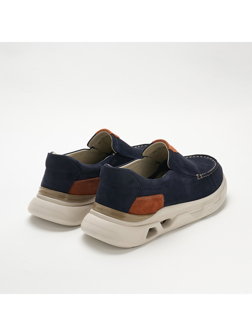 Lacivert Erkek Sneaker OG-2413 018-137 Laci Nubuk-Turuncu Dana Süet-3