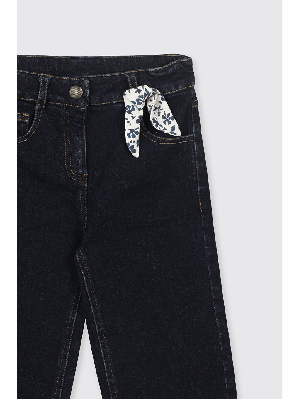 Kız Çocuk Lacivert Jean Pantolon-4