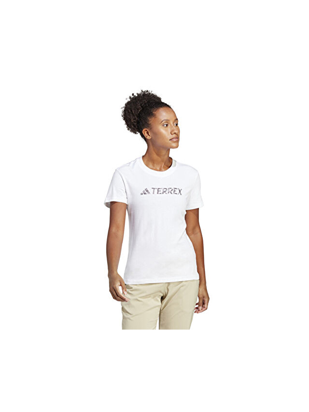 W Logo Tee Kadın Günlük Tişört Hz1391 Beyaz-1