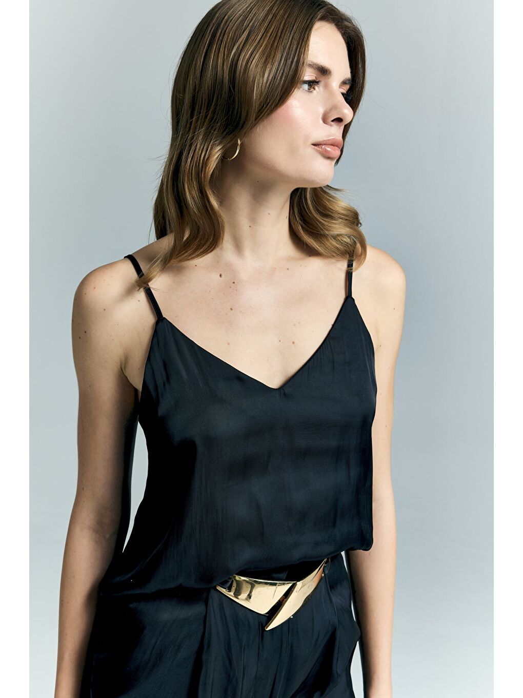 Tosca Askılı Bluz - Siyah