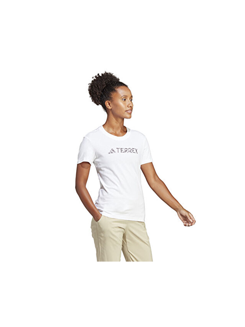 W Logo Tee Kadın Günlük Tişört Hz1391 Beyaz-3