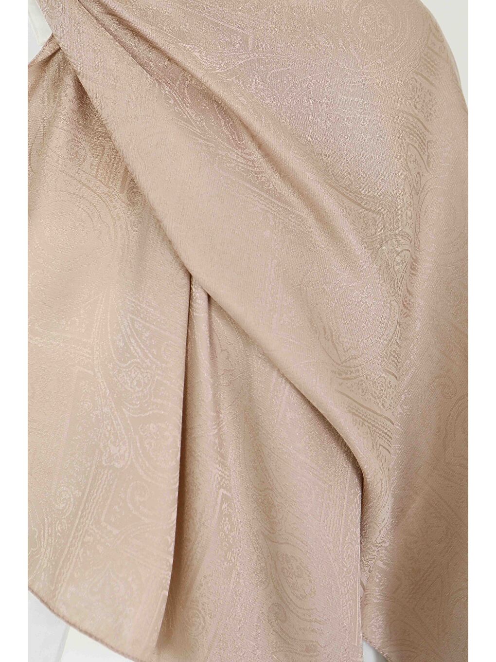 Bej Etnik Monagram Şal Vizon - 27592-3