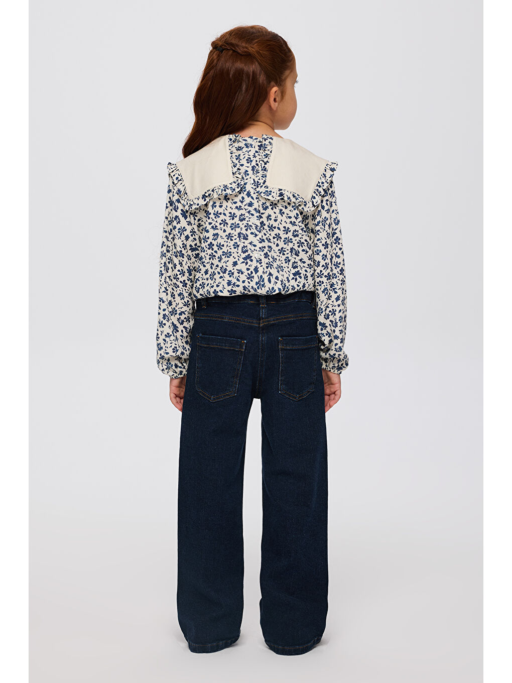 Kız Çocuk Lacivert Jean Pantolon-6