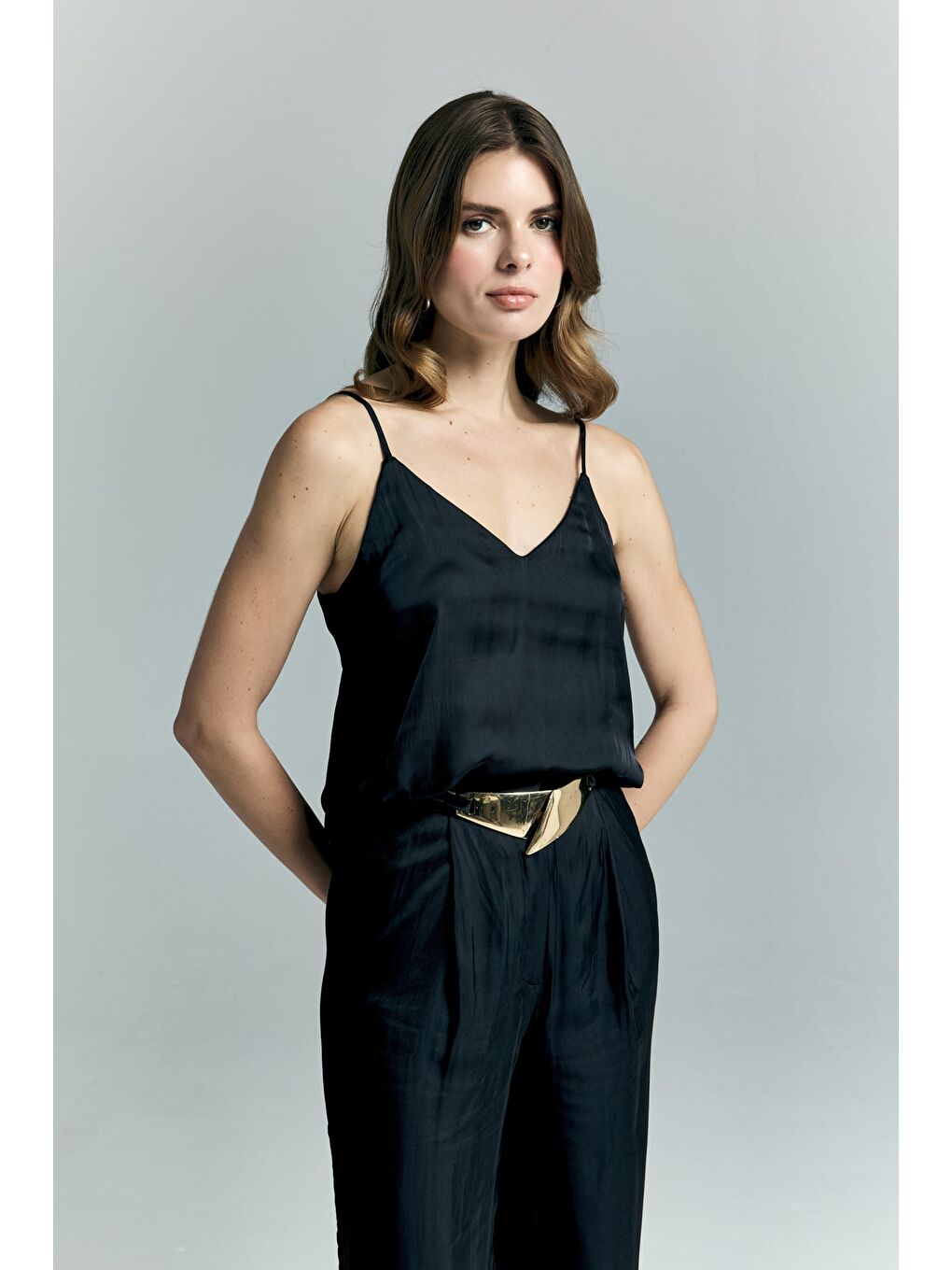 Tosca Askılı Bluz - Siyah-4