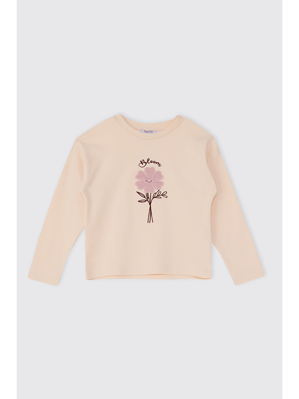 Kız Çocuk Çiçek Desenli Bej Pijama Takımı-1